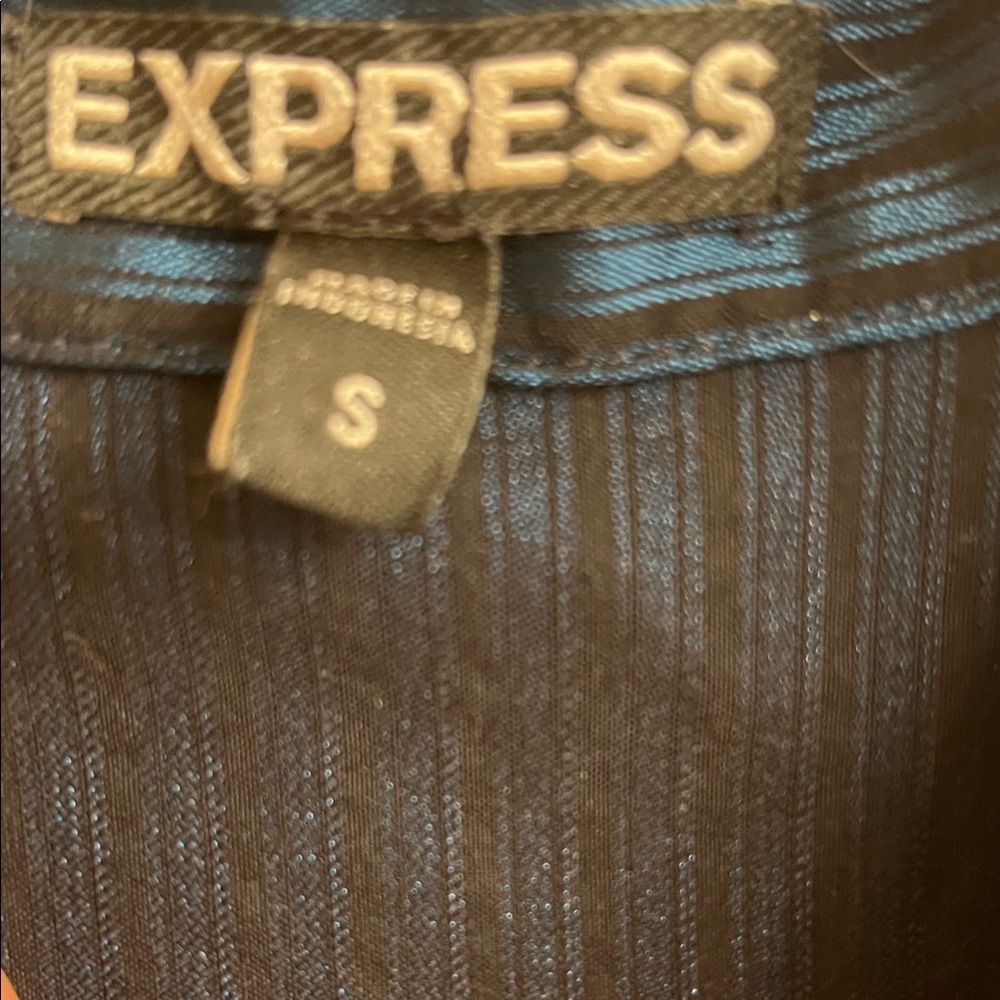 Express Dark Blue Button Down Shirt - Picture 2 of 5